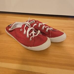 Time and Tru Kids Bright Red Lace-Up Sneakers